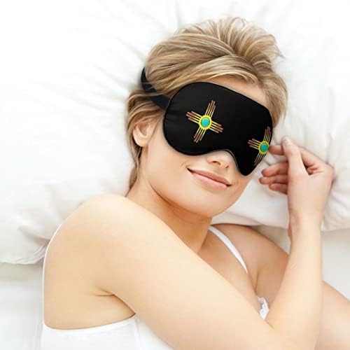 Zia Sun Pueblo New Mexico Mekano maska ​​za masku za spavanje Shading Spavaj za spavanje Udobnost za povezivanje sa elastičnim podesivim remenom