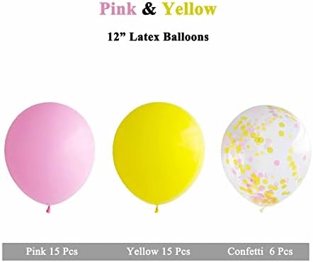 ANSOMO ružičasto-Žuti baloni od lateksa od 12 inča ukrasi za rođendanske zabave, pakovanje od 36