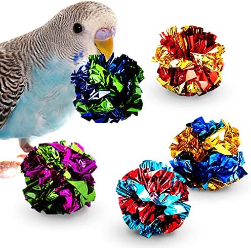 Meric papagaj od 10 paketa Mylar Crinkle Balls, raznobojne lopte od 2 inča, Sačuvajte svoje prste sa neodoljivim