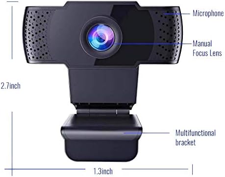 Web kamera sa mikrofonom-PC Web kamera prijenosni, Plug and Play Web kamera za online klase 720p HD,