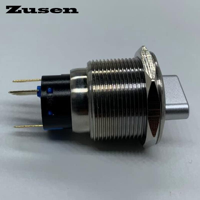 Zusen 22mm Metalni selektor prekidača 2pozicija 1no1nc brava sa strelicom simbol LED svjetlo IP65 -