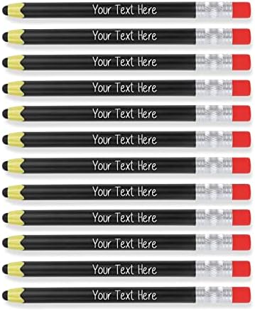 96 Personalizirane olovke sa vašim prilagođenim tekstom rasutim paketima za poduzeća, zabave, škole i događaje, 2 u 1 hemijskoj olovci i kapacitivnim olovkom za uređaje za ekranu osjetljivim na dodir, zeleno 96 paketa