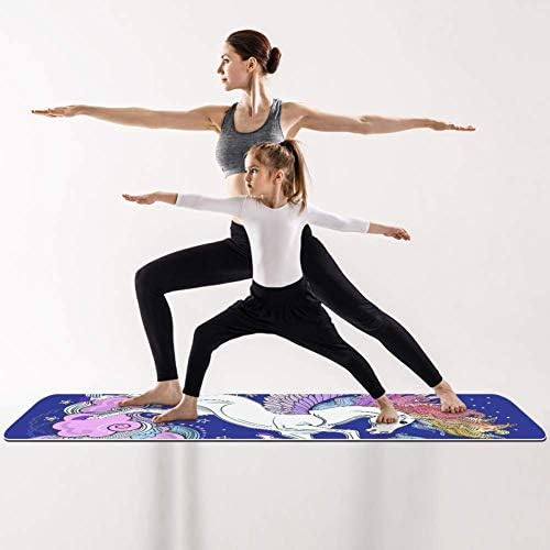 Prekrasan jednorog među oblacima i Stars6mm Print Extra debeli Yoga Mat, Eco-Friendly TPE vježbe Mats Pilates