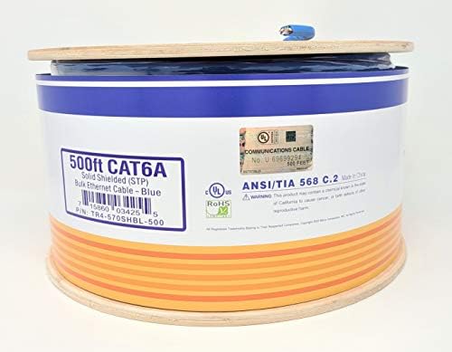 Mikro konektori 500 stopa čvrsto zaštićeni CAT6A rasuti Ethernet kabl - plava
