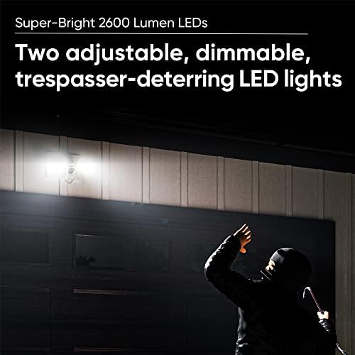 Wyze Cam reflight sa 2600 lumen LED-a, žičanim 1080p HD IP65 vanjski pametni sigurnosni fotoaparat, noćni vid u boji, detekcija pokreta od 270 stepeni, sirena 90db sa pretplatom na WYze CAM Plus 3-mesečna pretplata
