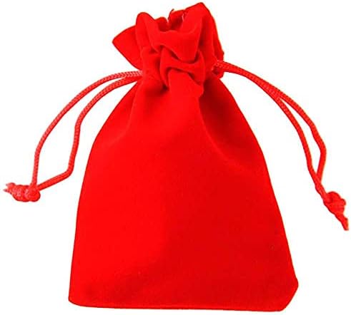 Crveni baršun 7x5 inča približno Potli poklon torbice Bagerazvrstana boja za Božić Diwali Uskrs rođendan godišnjica vjenčanja dizajner poklon - 100kom