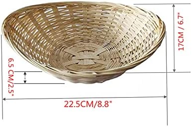Duga XIN serija 4 kom 9 inča univerzalna Rustikalna okrugla korpa za prikaz bambus ručno rađena korpa za kuhinjsku organizaciju Slaganje