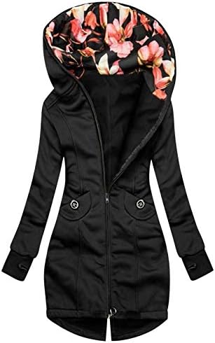Ticcoy ženske jakne, ženske vjetar plus veličina lagana dugačak dušica sa patentnim zatvaračem Slim Fit Plus veličine za žensku jaknu