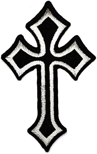 Umama Patch set od 3 križa vezena zakrpa Celtic Sive Cross Medievel Gothic Goth SEW Gvožđe na