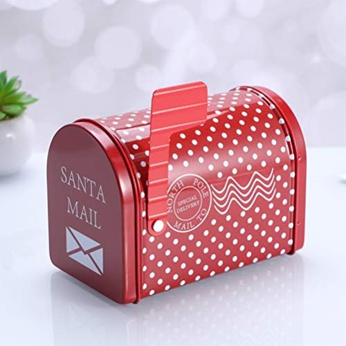 Cabilock Tinplate Mailbox Candy Box Božić Poklon kutija Božić Iron Red Božić Storage limenke
