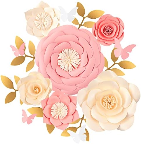 FONDER MOLS papir Cvijeće ukrasi 6pcs 3D ružičasti papir božurno cvijeće - dječji zidni dekor