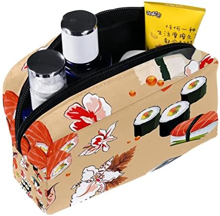 Torba za putni šminke, kozmetička torba Make up Organizator CASE, za ženska torbica za toaletne potrepštine Oprema Četke, suši uzorak crtane japanske hrane