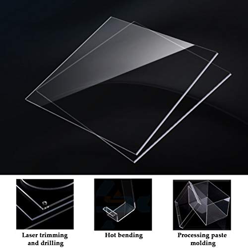BUYGOO prozirni akrilni Lim 12 x 12 x 1/8 2 pakovanja prozirnog Pleksiglasnog Lima prozirnog plastičnog