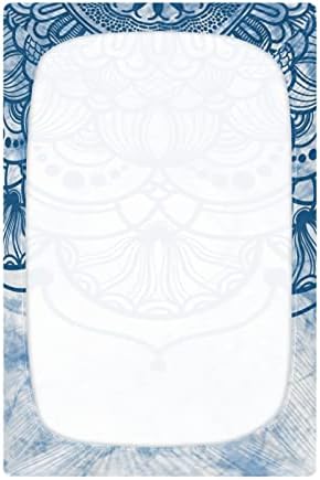 Alaza Mandala Etnički dizajn dizajna listova sa krevetom ugrade bassinet list za dječake Djevojke za djecu, standardne veličine 52 x 28 inča