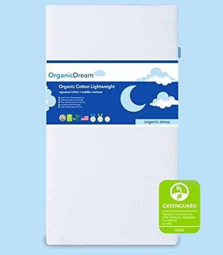 Organski madrac iz snova i mališani - prozračan dokazan za smanjenje rizika od gušenja, pokrivač za pranje, beba + krevet za malinu, certifikat GreenGuard, hipoalergeni - Deluxe 5 - bijeli