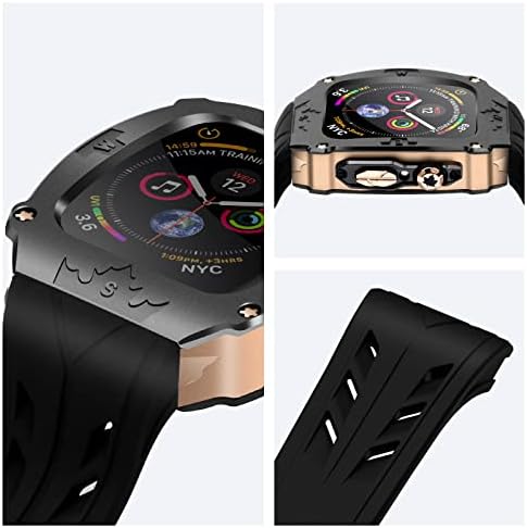 Luksuzna metalna futrola za Apple Watch 8 7 45mm 6 44mm opseg sa poklopcem Silicijumske kaiševe za muškarce iwatch 6 5 4 SE 44mm Potpuni zaštitni poklopac