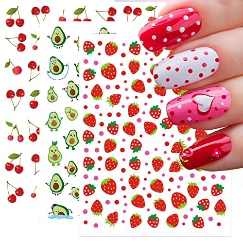 12 listova ljetne voćne jagode naljepnice za umjetnost noktiju naljepnice za djecu samoljepljiva