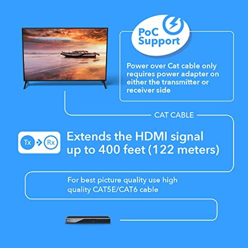 Orei Ultrahd HDMI Extender 4K 18G HDBASET preko jednog CAT5E / CAT6 kabel 4k @ 60Hz do 230ft sa IR