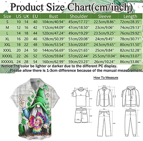 PDFBR Dnevna majica St. Patrick, majice s kratkim rukavima Ležerne prilike na plaži Green Graphic Plus Veličina košulje za kuglanje