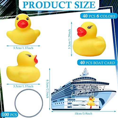 180 paket Duck tag cruise kompleti uključuje 40 listova patke oznaka sa rupom, 40 kom gumene patke za kruzere