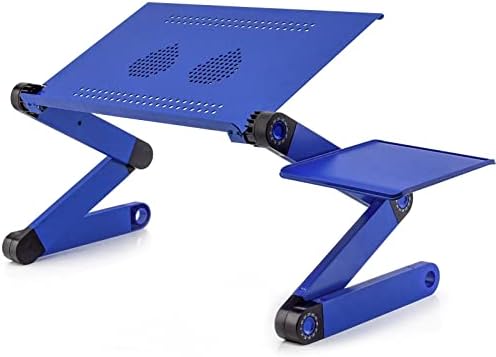 Jkuywx laptop stol za krevet ugodan aluminijski krug stalak za rad sa ventilatorom preklopim preklopnim stalak