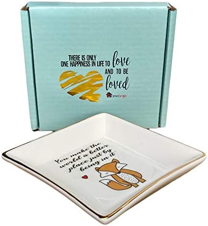 Početna SMILE Fox pokloni prsten Dish Holder Trinket ladica za žene djevojke prijatelji-napravite Svijet bolje