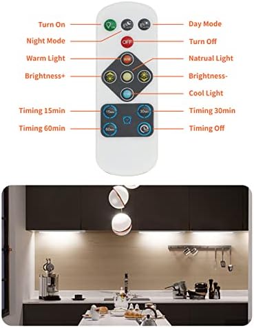 74 Led svjetla ispod ormarića, 11,8 inča 3 boje senzor pokreta svjetlo, USB punjiva daljinska / dodirna Kontrolna svjetla,magnetno svjetlo za dodir bežično za kuhinju,hodnik,ormar,stepenice, ormar