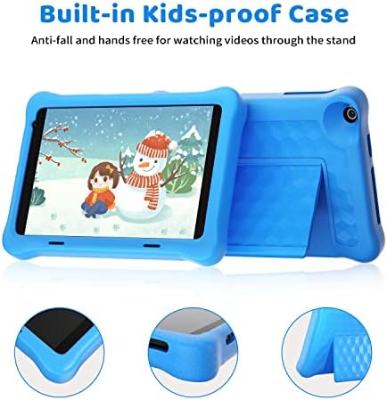 Xcx 8 inčni dečiji tablet, Android 10 Dečice tablete sa roditeljskim nadzorom, zaljubljeno, zaštita od očiju, 4000 mAh, 2GB + 32GB, četverojezgreni procesor, belični, blok, plavo