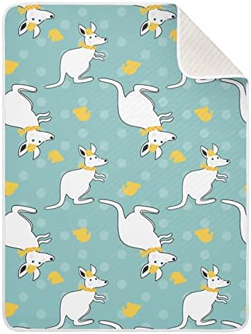 Slatka pokrivačica slatka kenguruos crtani pamučni pokrivač za dojenčad, primanje pokrivača, lagana mekana prekrivačica