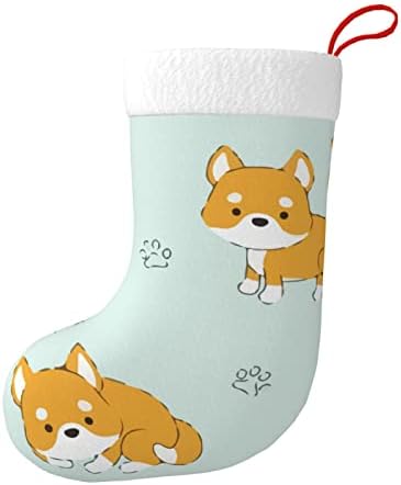 Austenstern Božićne čarape Shiba Inu Akita Funny dvostrani kamin Viseći čarape