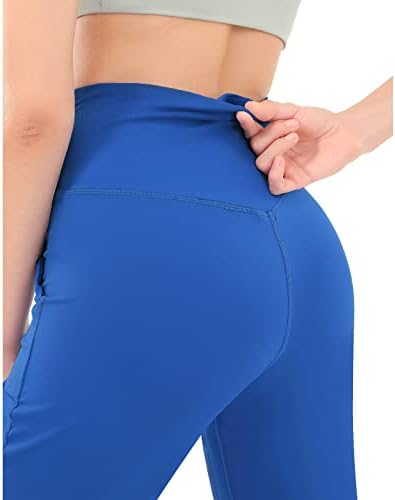 Rosemmetti Womens Capris joga hlače bootcut plus veličina visokog struka ratarske atletske vježbe hlače sa džepovima