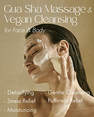 RESALTZ soli Ritual čišćenje lica Gua Sha sapun Bar sa Vegan Premium prirodna ulja, korejski porijekla bilja | Guasha obliku lica masažer | Gentle Pore čišćenje & hidratacija za sve Tip kože, 3.9 oz.