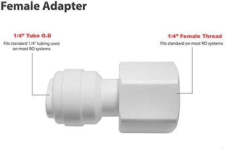 PureSec plastike za višekratnu upotrebu Push To Connect Fitting ženski navojem cijevi Fittings Adapter 1/4 ženski x 1/4 cijev od za RODI sistema