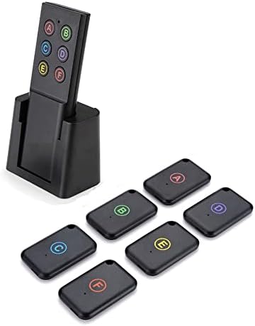 Key Finder, 70dB RF Item Locator Wireless Tracker sa 1 predajnikom i 6 prijemnika za pronalaženje ključa, daljinskog, Pet i novčanika-Crni