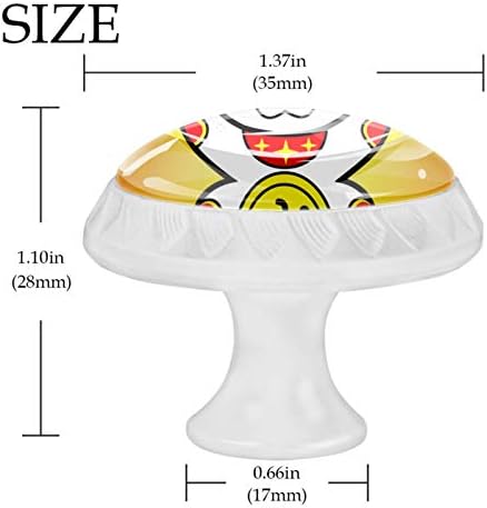 Lagerery komoda dugmad Kina Fortune Cat žuta dugmad za fioke kristalno staklo dugmad 4kom okrugla dugmad dizajnirana u boji Toddler 1.38×1.10 IN