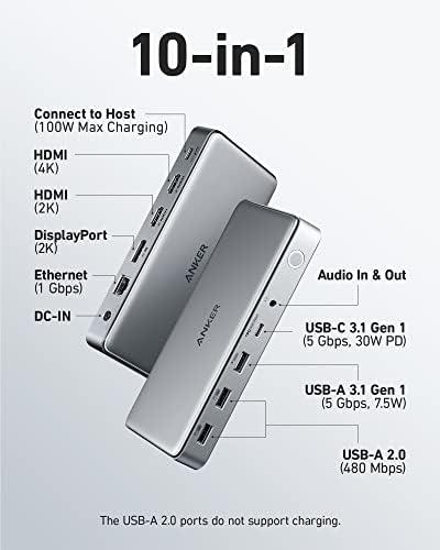 Anker USB-C do munje novog najlonskog kabla, [6FT MFI certifikat] i ANKER 563 USB C C priključna stanica,