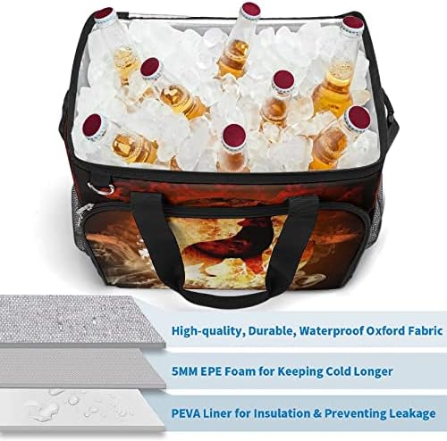 Fire Wolf zaključan u kutiji za hlađenje mjeseca izolovana nepropusna torba za hlađenje ručka za radna putovanja na piknik na plaži 15,4 x12