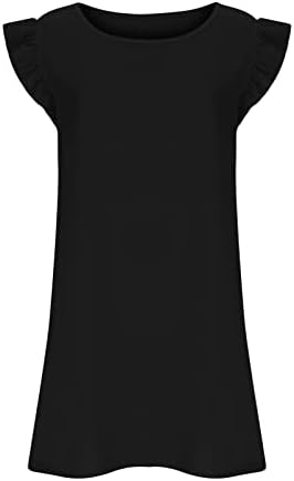 YMADREIG T majica Haljina za žene ruffle rukave mini haljina Svestrana čvrstoća sandurses casual