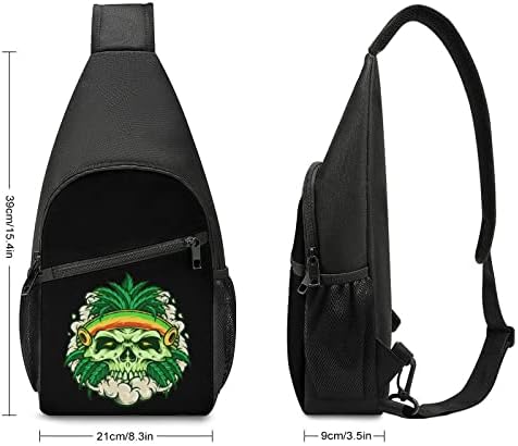 Cannabis list lubanja marihuana casual rezanje ruksaka crossbody ramena košara za prskanje za