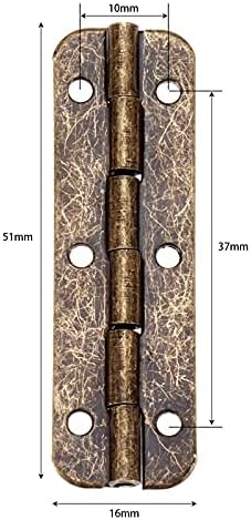 Stjecanje 2pcs 51 * 16mm ukrasne šarke vrata prtljažnika šarke vintage nakit drvena kutija šarke nameštaja sa vijcima