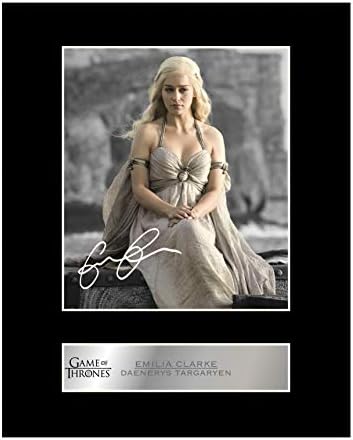 ikonične slike Emilia Clarke potpisali montirani prikaz fotografija Daenerys Targaryen - Igra prijestolja