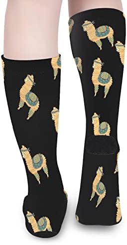 Slatke Llama Smiješne čarape nad teletom CALF High Tube Socks Boja podudaranje za muškarce žene