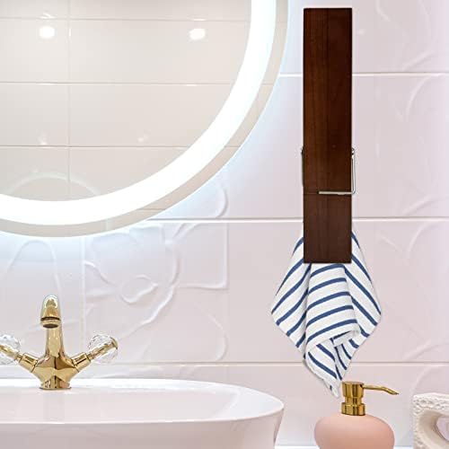 Cabilock rustikalni dekor rustikalni dekor peškir za ručnike The Closepin kupaonica Drveni ručnik Kuka za ručnik za kupatilo za kupatilo
