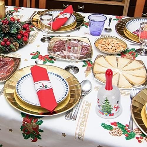 Jojofuny Božićne ručne ruke keramičke ručne zvoni snjegović uzorak poziva zvono večera zvona festival poklon