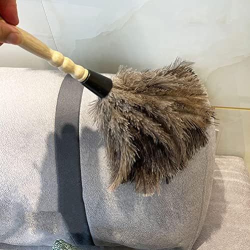Zerodeko Oritch Duster Fluffy ručni pušći prirodni originalni nojski četkica za čišćenje pukotine sa drvenom ručicom