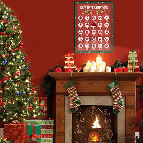 Božić Advent Kalendar 2022 Božić odbrojavanje kalendar, odbrojavanje do Božić dekoracije Tin metalni znak,viseći dekor za kućni zid odmor,rustikalni dekor za dom seoska kuća Odmor u zatvorenom prostoru