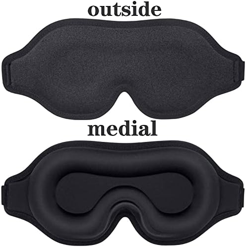 Fengxinzi Sleep maska ​​za muškarce - 2 pakovanje, zamlajanje maske za spavanje za spavanje, 3D nula pod pritiskom za spavanje Maska za spavanje Lako, maske za spavanje za ekstenzije za spavanje - crna