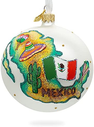Putovanje u Meksiko Glass Ball Božić Ornament 4 inča