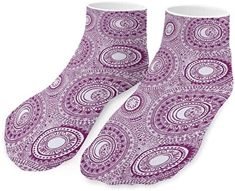 Stars i mjeseci Lilac Mandala 5 parova Čarape za gležnjeve niske rezane lagane prozračne čarape čarape