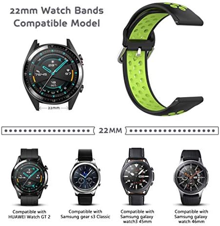 Labund Band kompatibilan s Samsung Galaxy Watch 3 45mm, 22mm silikonske trake za prozračivanje za Summung Galaxy Watch 46mm / Gear S3 Frontier, klasični sat